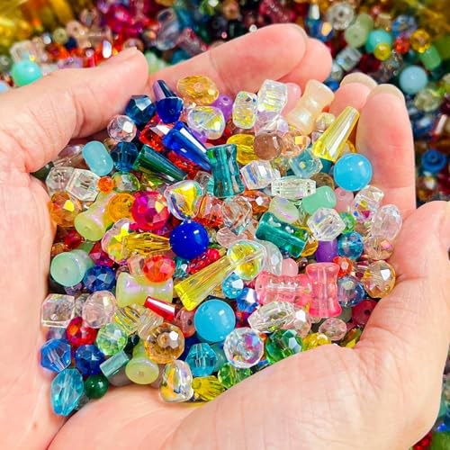 Laopottbeads One Pound Assorted Glass Beads for Jewelry Making, 2-16mm Colorful Crystal Beads for Bracelets, Crafts, DIY Art, Bulk Jewelry Making Supplies - Image 3