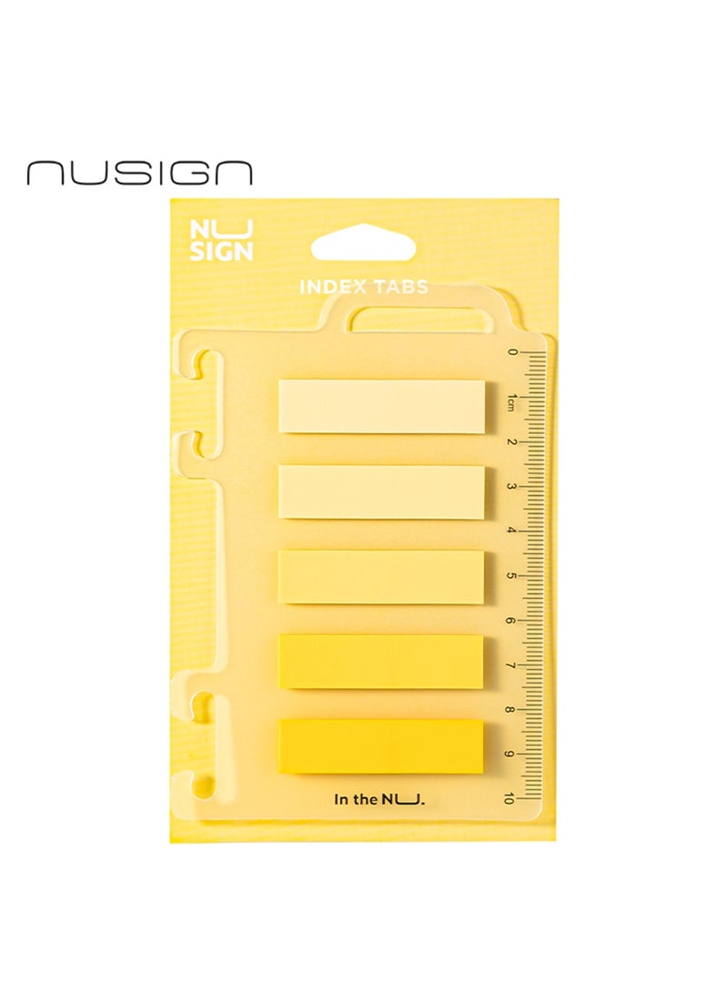 NUSIGN 100-Piece Plastic Index Tabs With Ruler Yellow Shades - Image 2