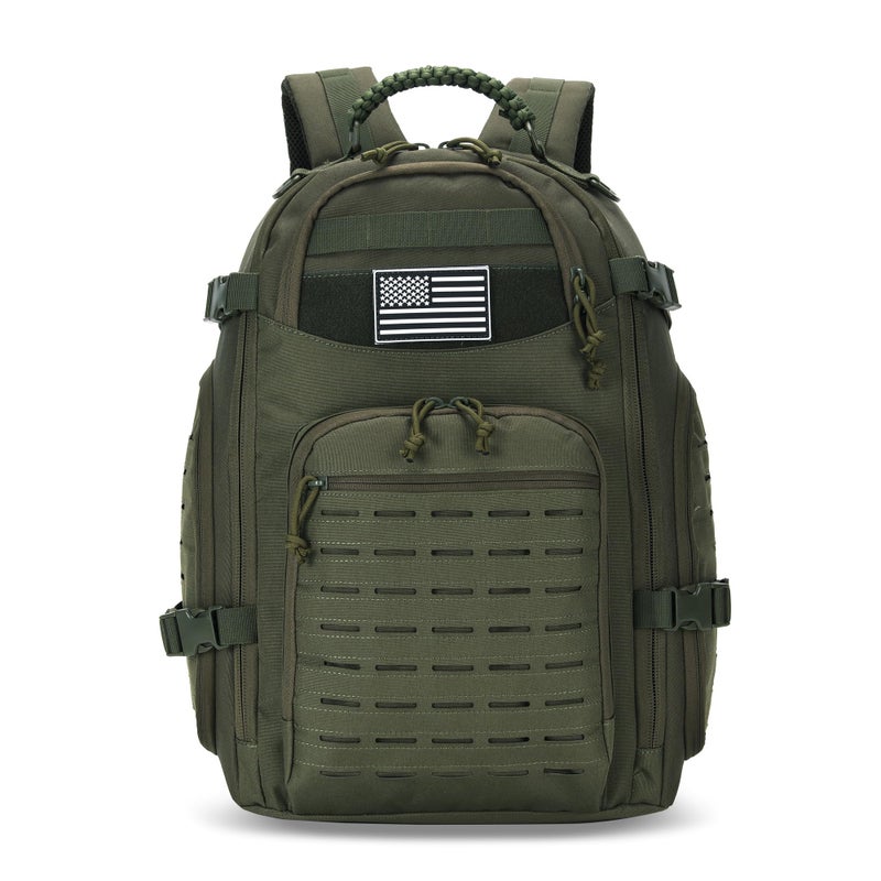W WINTMING 35L Tactical Backpack for Men Heavy Duty Military Backpack 3 Day Assault Pack Molle Backpack Hiking Rucksack Green - Image 2