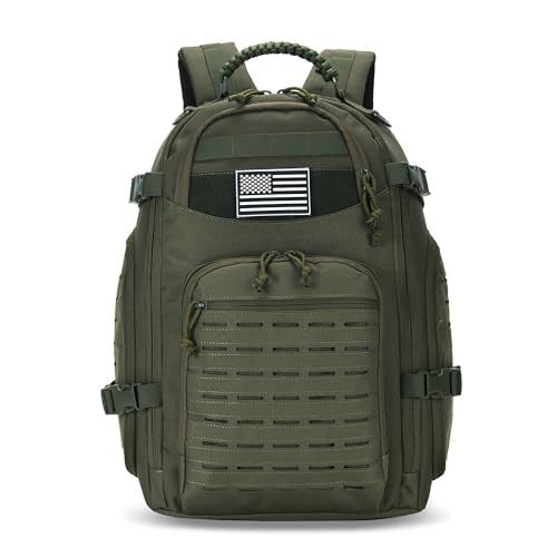 W WINTMING 35L Tactical Backpack for Men Heavy Duty Military Backpack 3 Day Assault Pack Molle Backpack Hiking Rucksack Green - Image 1