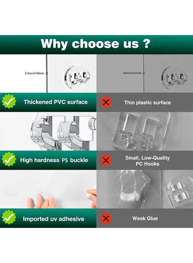 6 corner shower room adhesive replacement hooks, shower room frame, basket frame transparent adhesive stickers, no drilling holes, kitchen use strong adhesive transparent wall hooks - Image 3