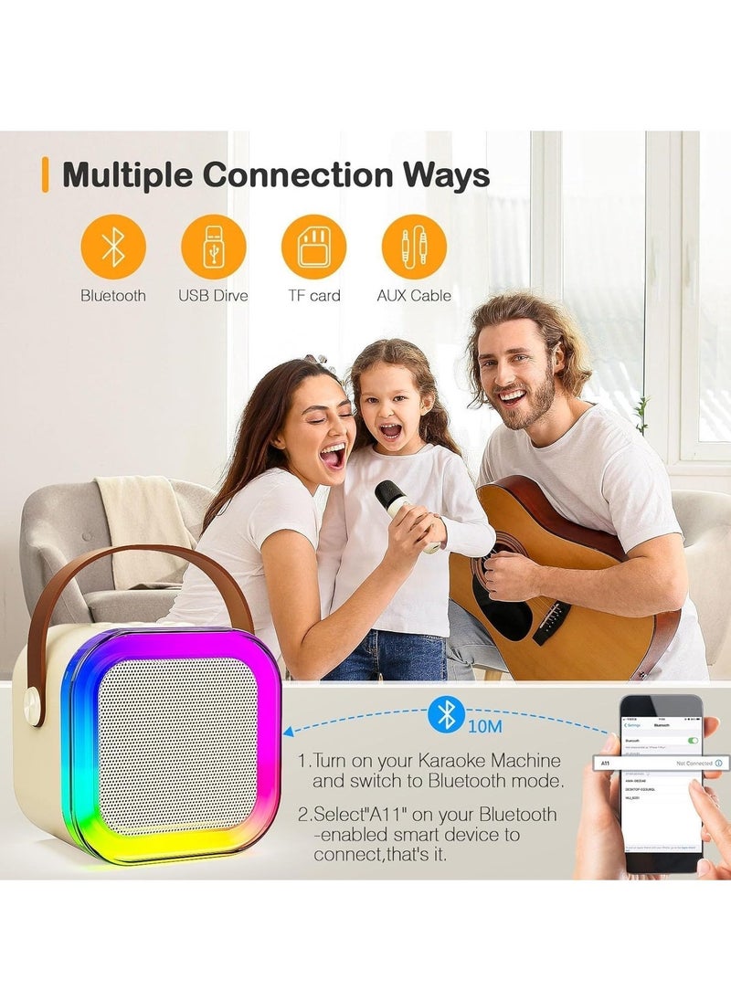 Mini Karaoke Machine with 2 Wireless Microphones – Portable Bluetooth Speaker for Kids and Adults  - Image 2
