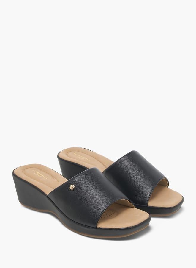 Flora Bella By Shoexpress Women's Solid Slip-On Sandals with Wedge Heels - Image 3