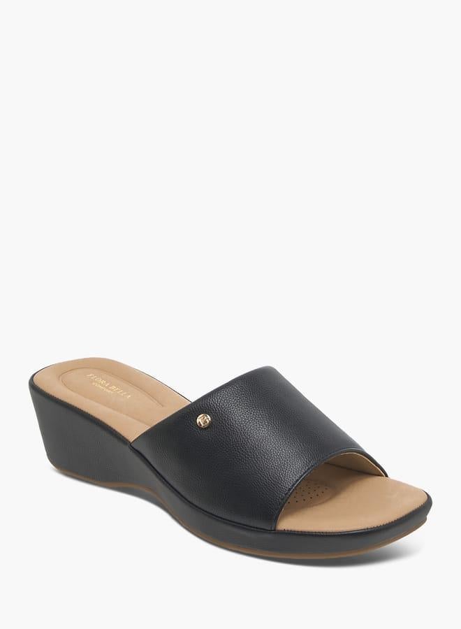Flora Bella By Shoexpress Women's Solid Slip-On Sandals with Wedge Heels - Image 1
