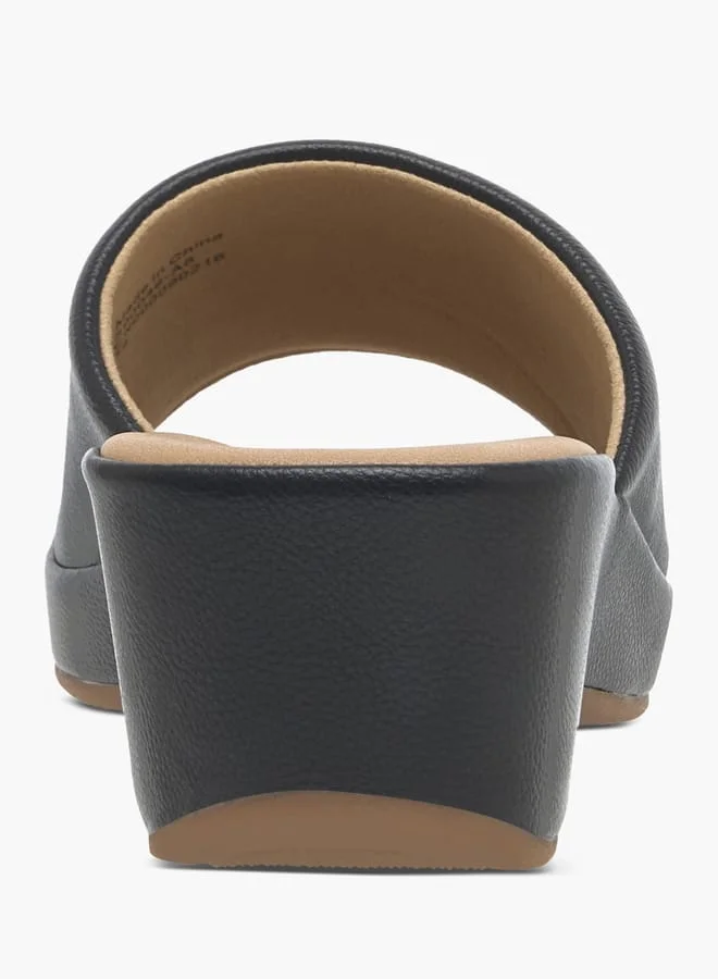 Flora Bella By Shoexpress Women's Solid Slip-On Sandals with Wedge Heels