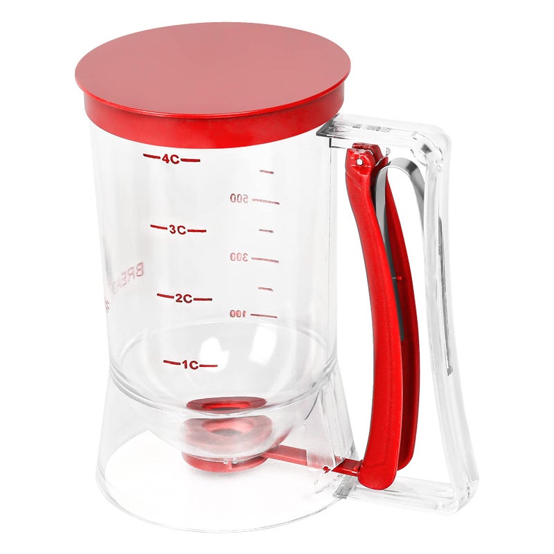 Yieobel Yieobel Batter separator Cupcakes Pancakes Cookie Cake Waffles Batter Dispenser cookie separator batter Cream Speratator Cup Measuring Baking Tools (red)  - Image 1