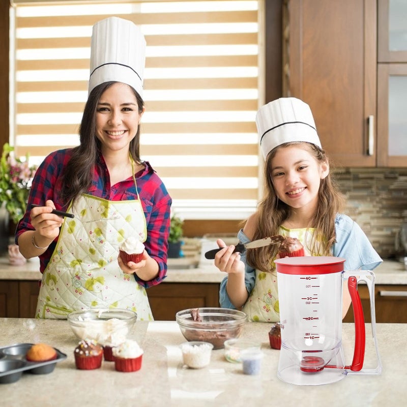 Yieobel Yieobel Batter separator Cupcakes Pancakes Cookie Cake Waffles Batter Dispenser cookie separator batter Cream Speratator Cup Measuring Baking Tools (red)  - Image 5