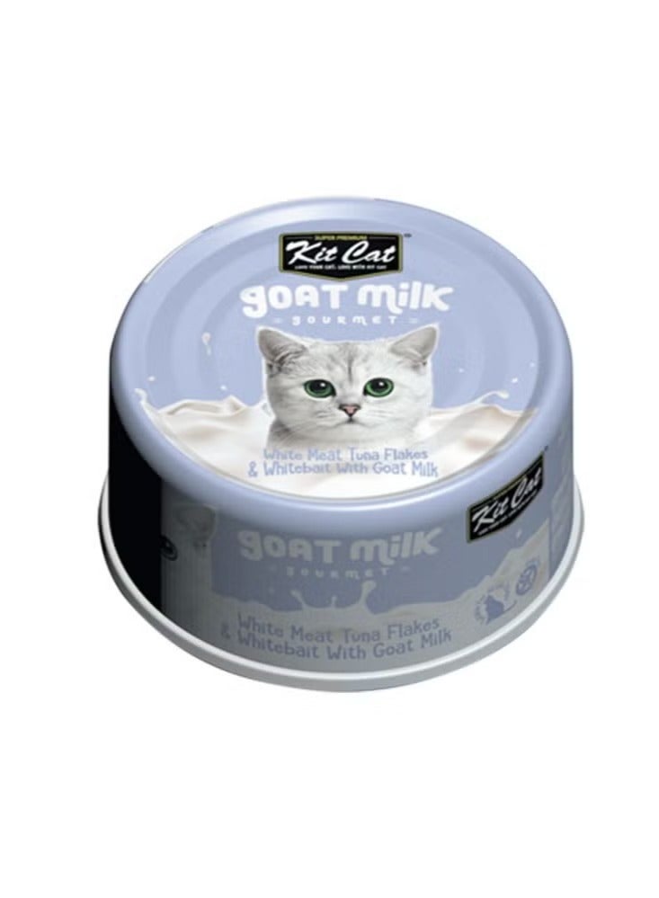 كيت كات طعام قطط رطب بنكهة تونة لحم أبيض و صغار السمك مع حليب الماعز 6 عبوات بوزن 70 جرام - Image 2
