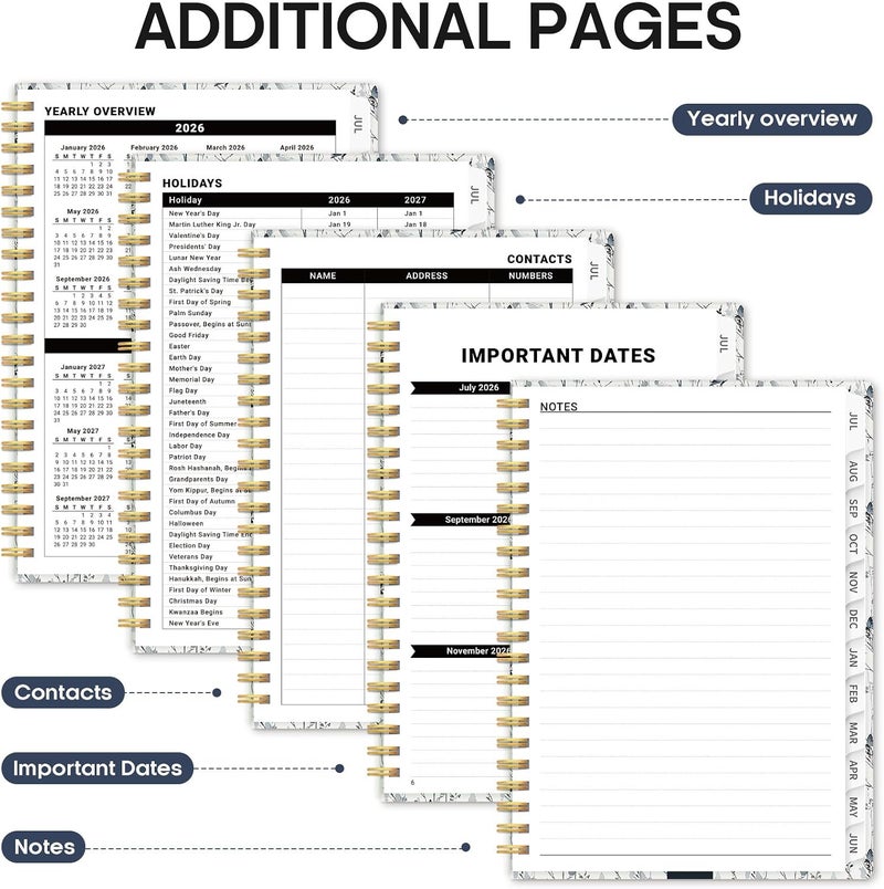 Taja Planner 2026-2027, Academic Year Weekly and Monthly Calender Planner, from Jul 2026 - Jun 2027, Spiral Bound School Planning Book, Perfect for Teacher, Student, Women & Men, A5 (6.3" x 8.5 - Image 5
