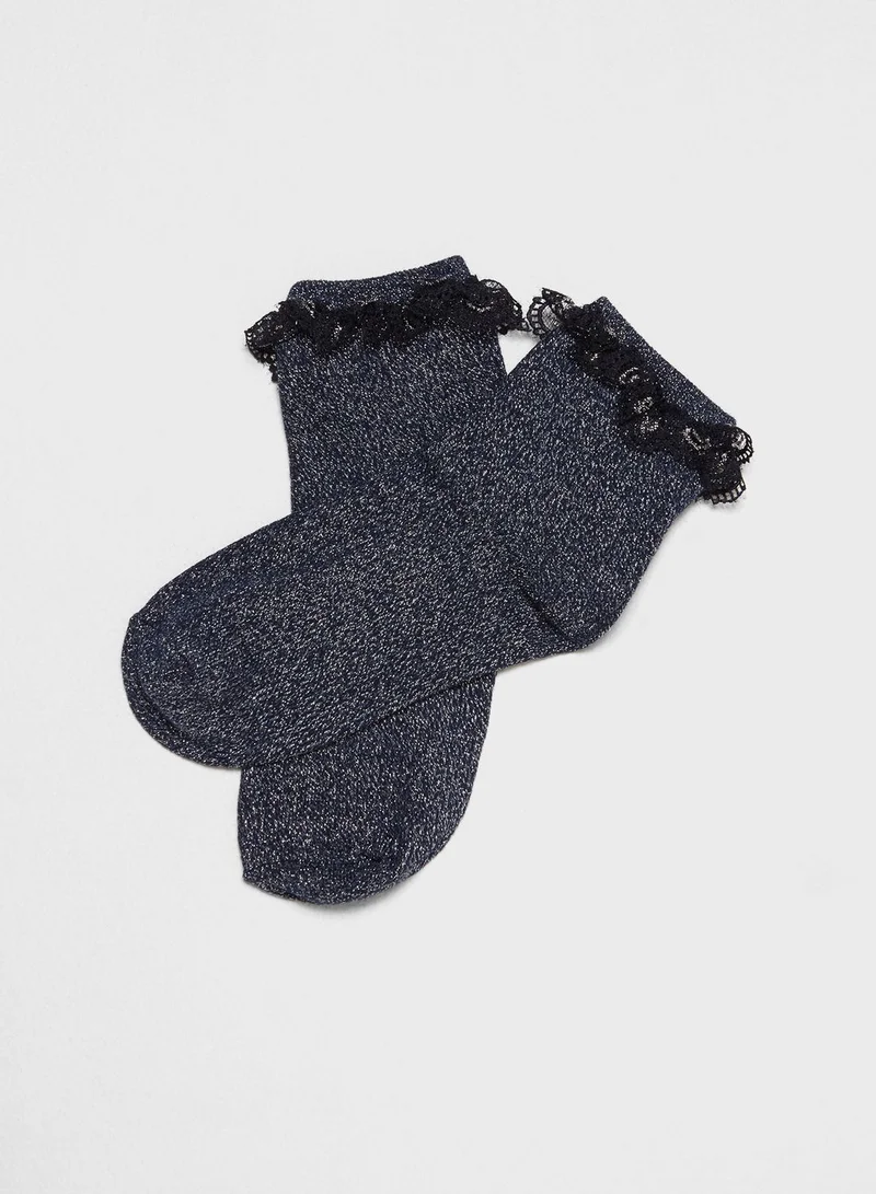 VERO MODA 2 Pack Lace Trim Socks