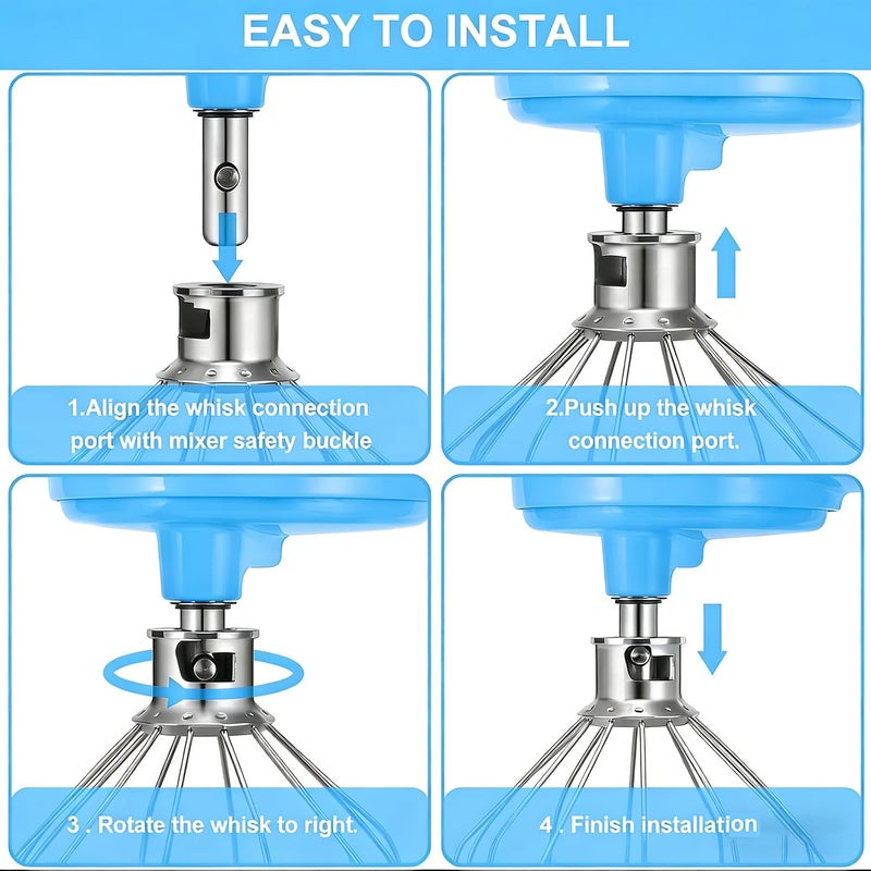 LIAMTU Heavy Duty 6 Wire Whisk Attachment for Kitchen Aid 4.5 & 5 Qt Tilt Head Mixers Stainless Steel Whip Replacement for K45WW, KSM90, KSM110 - Image 5