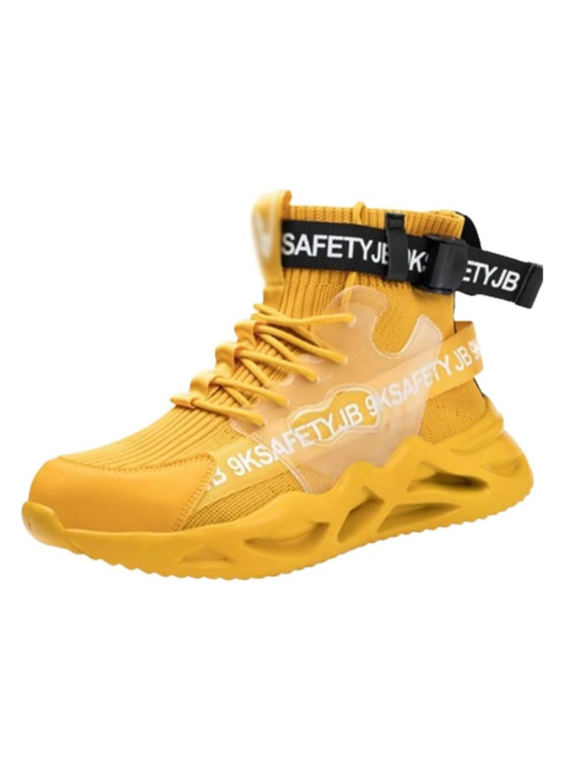 Men's Stylish Safety Work Boots Breathable Anti Smash Puncture Resistant with Steel Toe Protection Comfortable Lace Up Design(42 EUR) - Image 1
