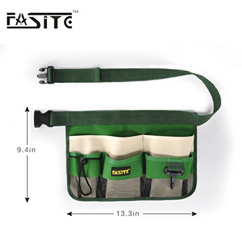 FASITE Gardening Tool Waist Bag Belt, Waterproof Garden Tool Apron with 7-Pocket Hanging Pouch for Men&Women, Adjustable, Green - Image 4