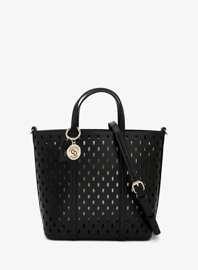Cutout Detail Tote Bag With Pouch