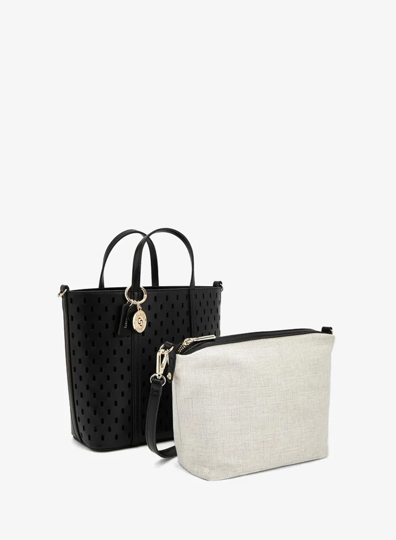 Celeste BLACK Cutout Detail Tote Bag With Pouch for Women | Best Price UAE