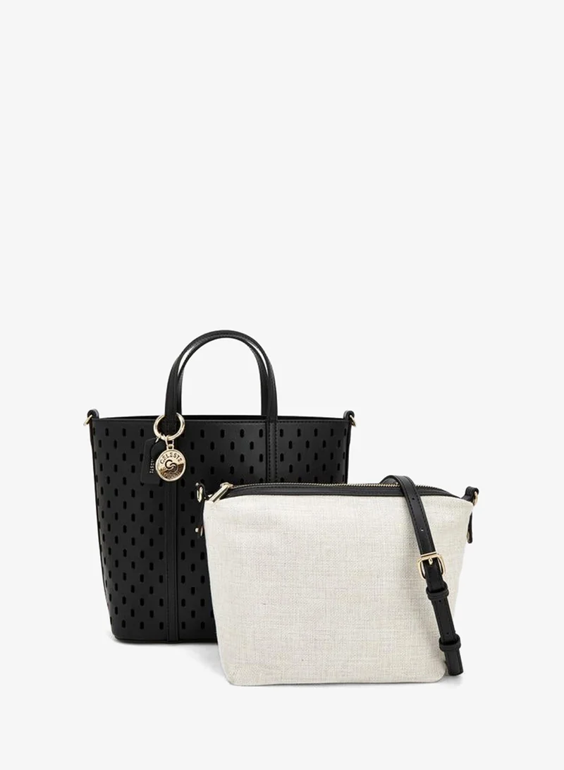 Celeste BLACK Cutout Detail Tote Bag With Pouch for Women | Best Price UAE