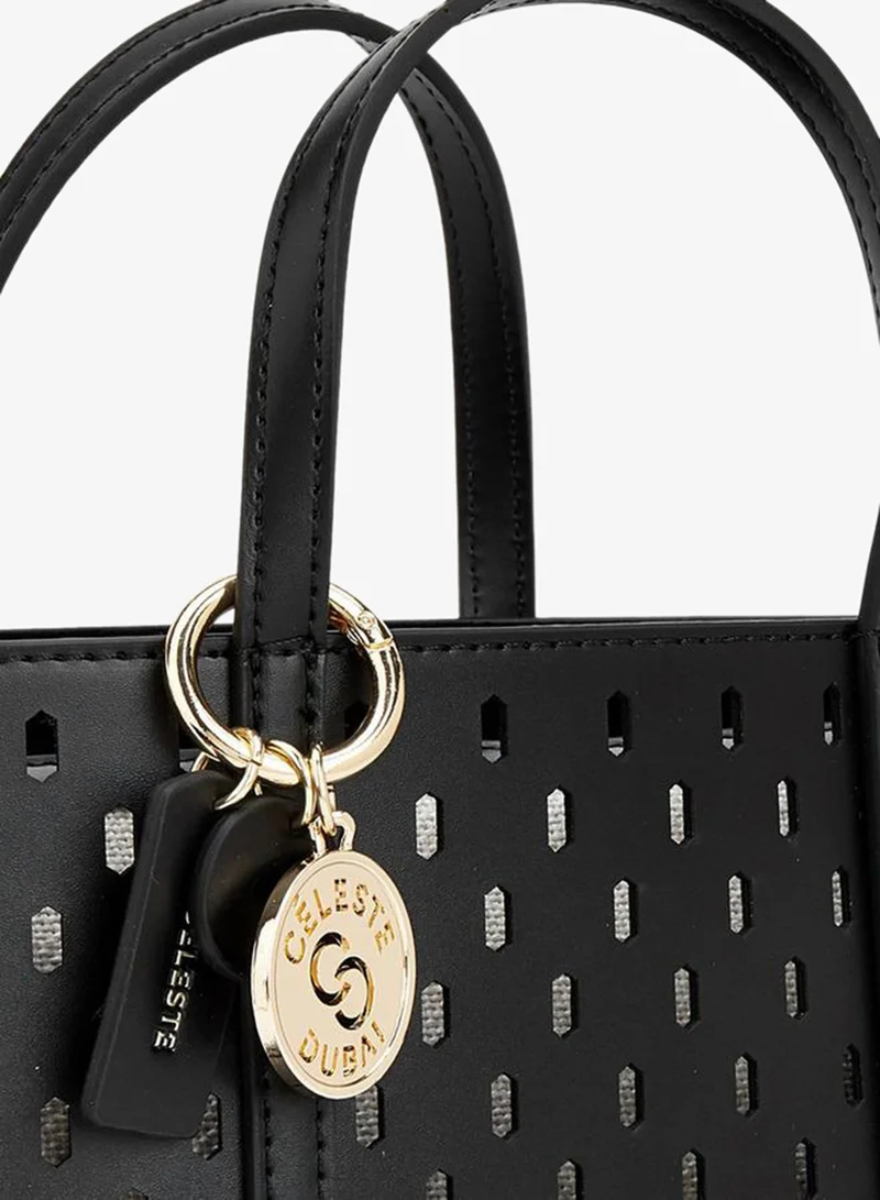 Celeste BLACK Cutout Detail Tote Bag With Pouch for Women | Best Price UAE