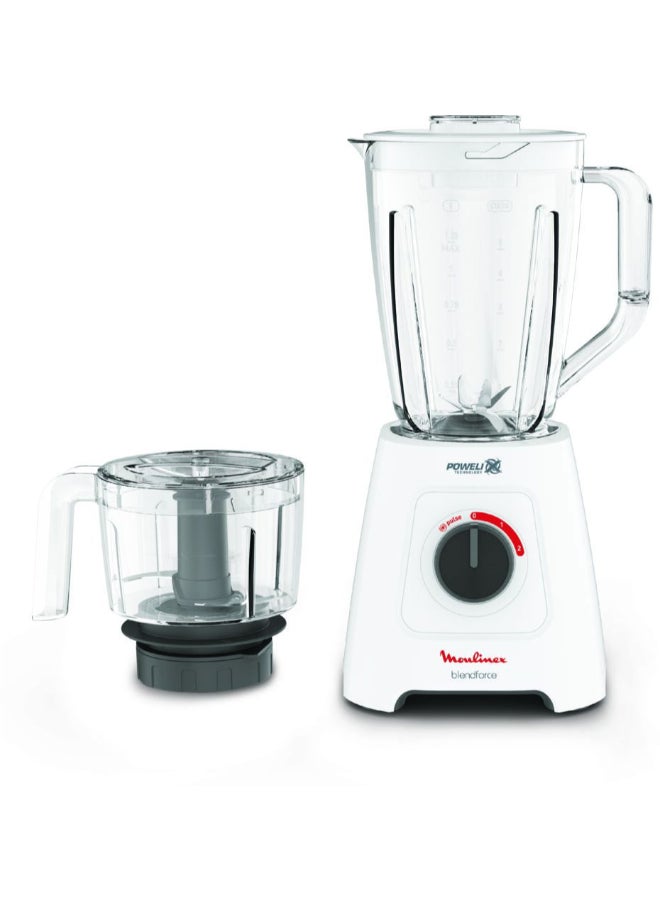 Moulinex Plastic Blender with Chopper, 600W, 1.75L 1.75 L 600 W LM42X127 white