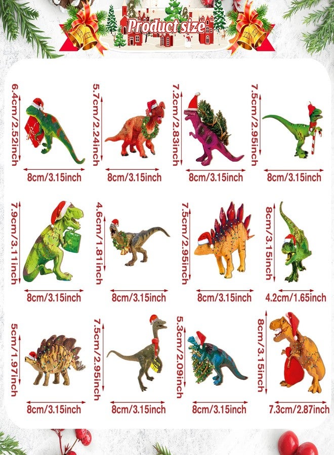 جلينمال مجموعة زينة عيد الميلاد من جلينمال مكونة من 24 قطعة، تتضمن ديناصورات وبطاريق، زينة حيوانات معلقة مع حبل، زينة خشبية لشجرة عيد الميلاد، هدايا لحفلات أعياد الميلاد ذات طابع الديناصورات. - Image 3