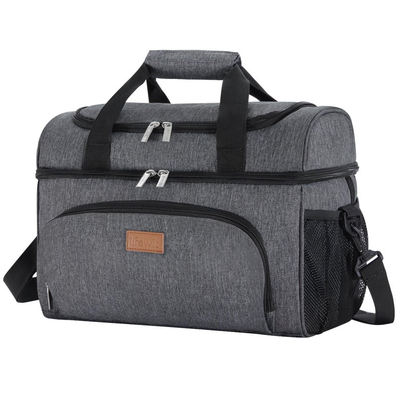 Lifewit Insulated Cooler Bag 32 Can Large Leakproof Beach Cooler Lightweight Portable Double Layer SoftSided Travel Ice Chest for Camping Kayaking Road Trips Grocery Shopping Dark Gray - Image 2