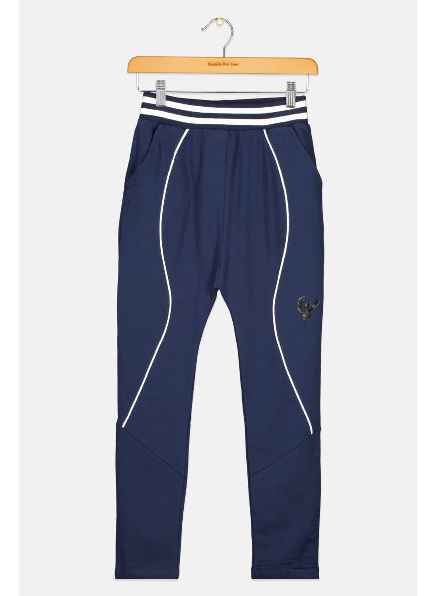 FREDDY - Kids Girl Regular Fit Straight Leg Pants, Navy Combo - Image 1