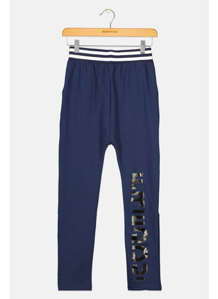 FREDDY - Kids Girl Regular Fit Straight Leg Pants, Navy Combo - Image 1