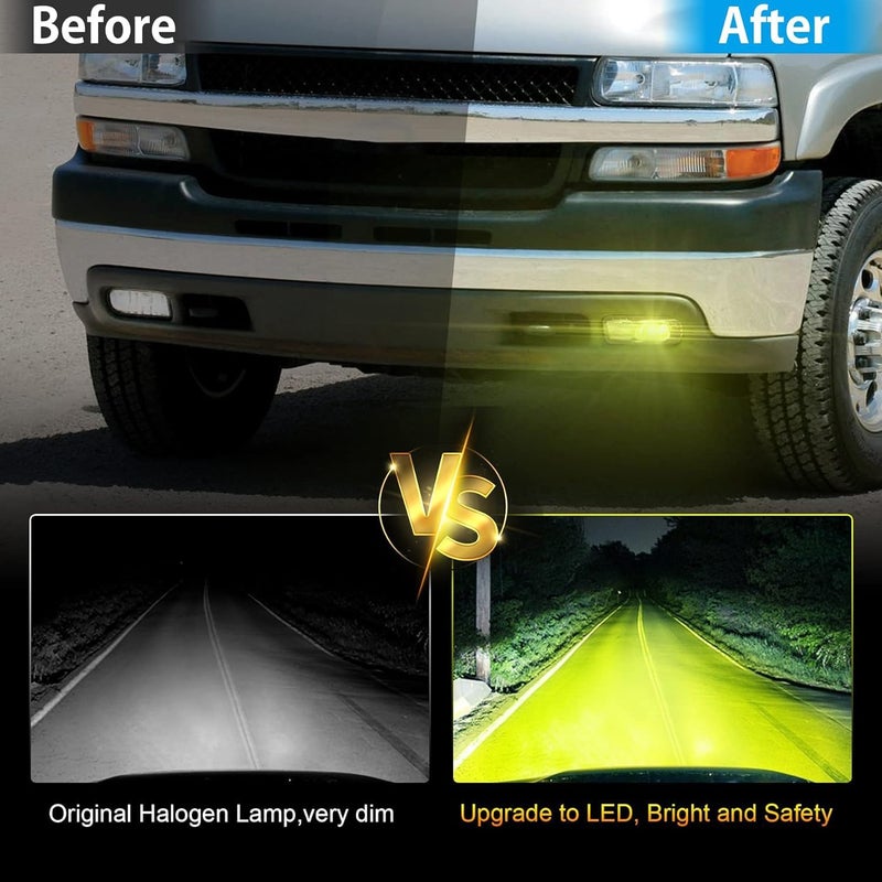 MOVOTOR Chevy LED Fog Lights with Yellow Lens - Dual 4D Projector Bumper Lights for Chevy Silverado and Suburban - Image 4