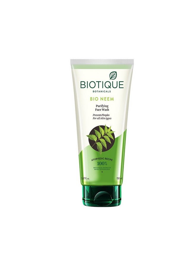 Biotique Bio Neem Purifying Face Wash For Oily Acne Prone Skin, 150Ml 