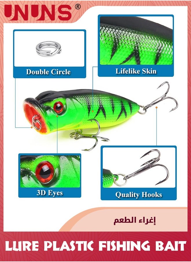 UNUNS 5 Pcs Fishing Lures Hard Baits,3D Eyes Minnow Fishing Lures Crankbait,Crank Bait Set Minnow Lures,Life-Like Swimbait Fishing Bait,Crankbait For Freshwate Saltwater,Bass Trout Walleye Redfish  - Image 2