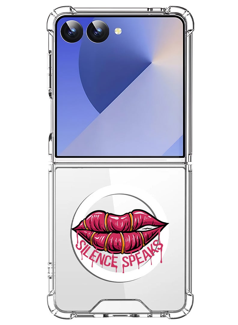 Theodor Magnetic Case for Samsung Galaxy Z Flip 7 Compatible with MagSafe Wireless Charging, Shockproof Phone Bumper Cover Silence Speaks - Image 1