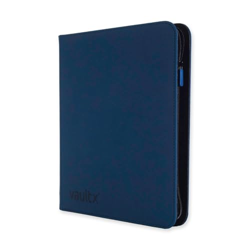 Vault X 12 Pocket Trading Card Zip Binder - 480 cards, Premium Exo-Tec Album Material, 20 Side-Loading Pages, Folder for Collectible Card Games, Sports, TCG (Blue) - Image 1