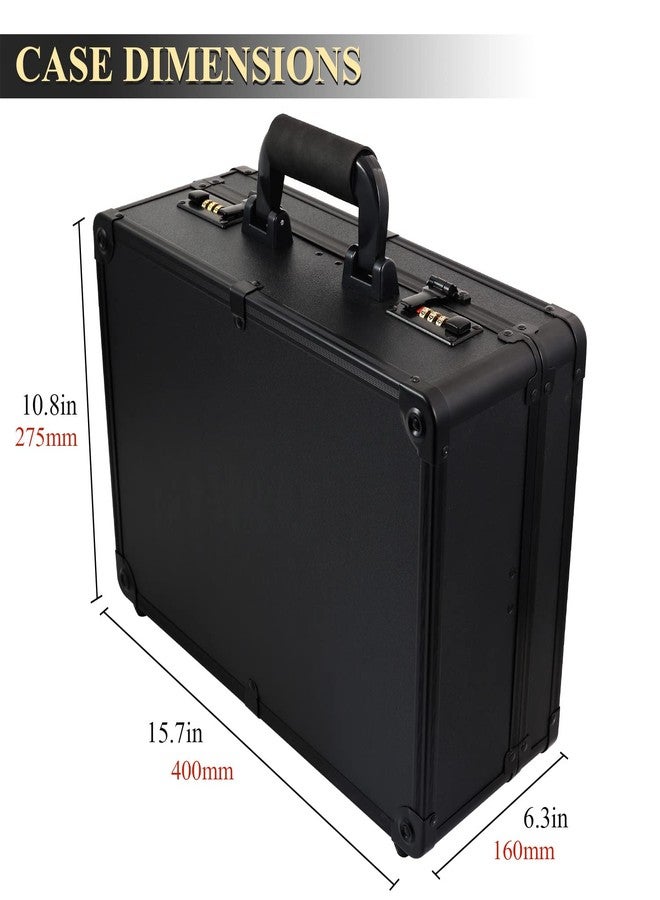 Kinglioncase Barber Case Clipper Bag Black, Hair Kit Tool Box Aluminum Organizer with Portable Handle and Secure Numlock for Scissors, Clippers, Barber Supplies 15.8" x 11" x 6.5" - Image 3