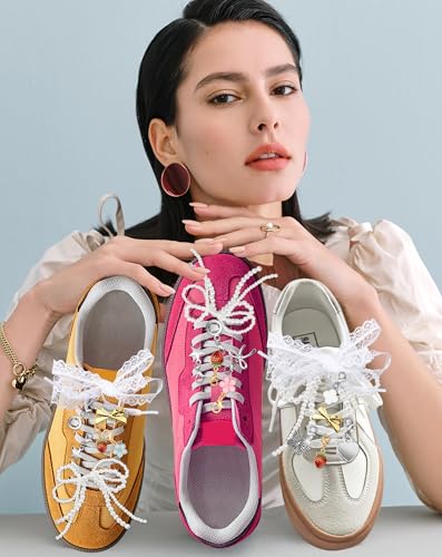 Yawlsow 30 Pcs Shoe Charms for Sneakers Junk Charm for Women with Ribbon Lace Shoelaces, Clips, Lobster Clasps, Pins, Bows, Pearl Charms Accessories Bulk for Bag Hat Fashion - Image 5
