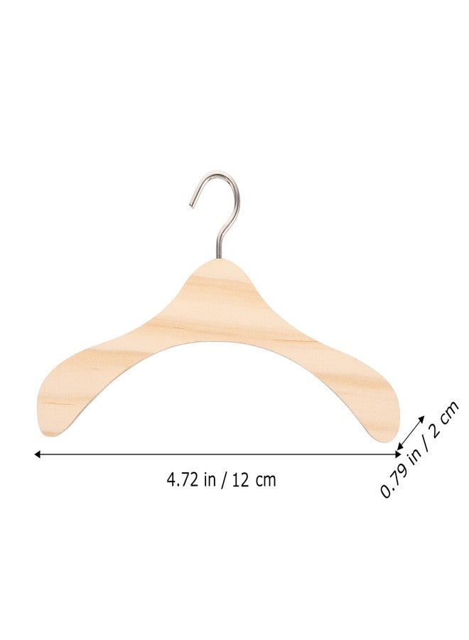 BESPORTBLE Wooden Dolls Clothes Hangers, 10pcs Wooden Doll Hangers Mini Dress Outfit Holders House Miniature Accessories Mini s for Clothes (4.68in) - Image 2