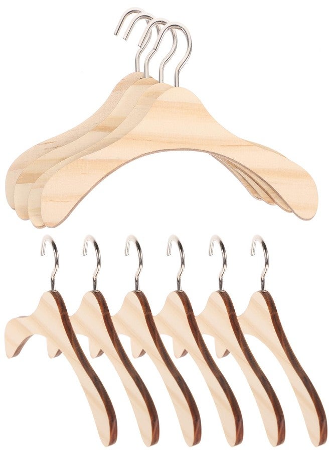 BESPORTBLE Wooden Dolls Clothes Hangers, 10pcs Wooden Doll Hangers Mini Dress Outfit Holders House Miniature Accessories Mini s for Clothes (4.68in) - Image 1