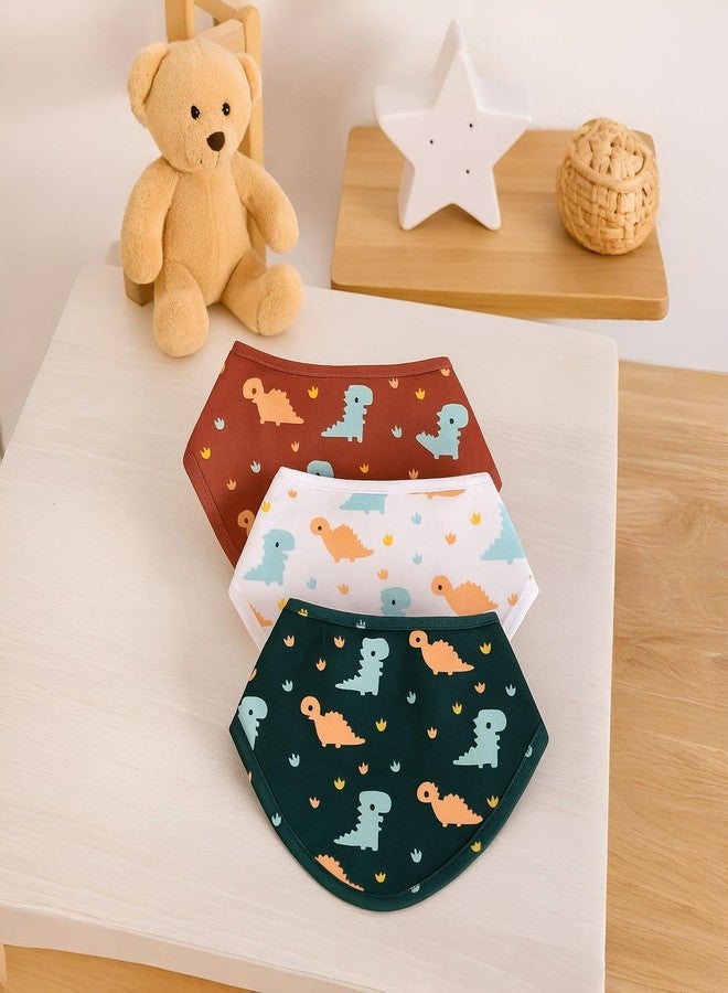Adhigams Organic Cotton Baby Bibs Set of 3 | 100% Soft, Lightweight & Breathable Quick-Dry Feeding Cloths for Newborns (0-12 Months) | Eco-Friendly, Washable & Reusable Baby Aprons for Boys & Girls - Image 2