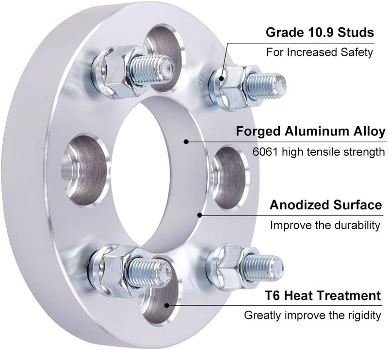 DCVAMOUS 4PC 4x156 ATV UTV Wheel Spacers 1 Inch with 12x1.5 Studs 131mm Center Bore - Image 5