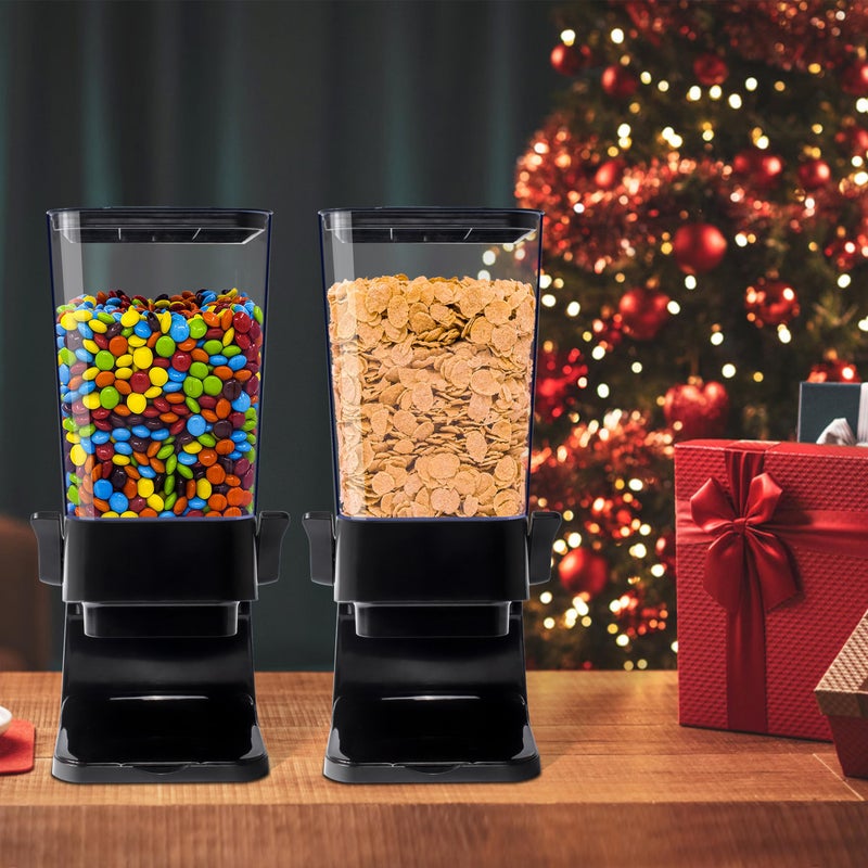FHJP Cereal Dispenser Countertop, 5L Kitchen Organization Cereal Containers Storage, Desktop Candy Dispenser Plastic Cereal Dispenser, Snack Containers Can Hold Granola, Dry Food, Grain (Black, 1Pc) - Image 5