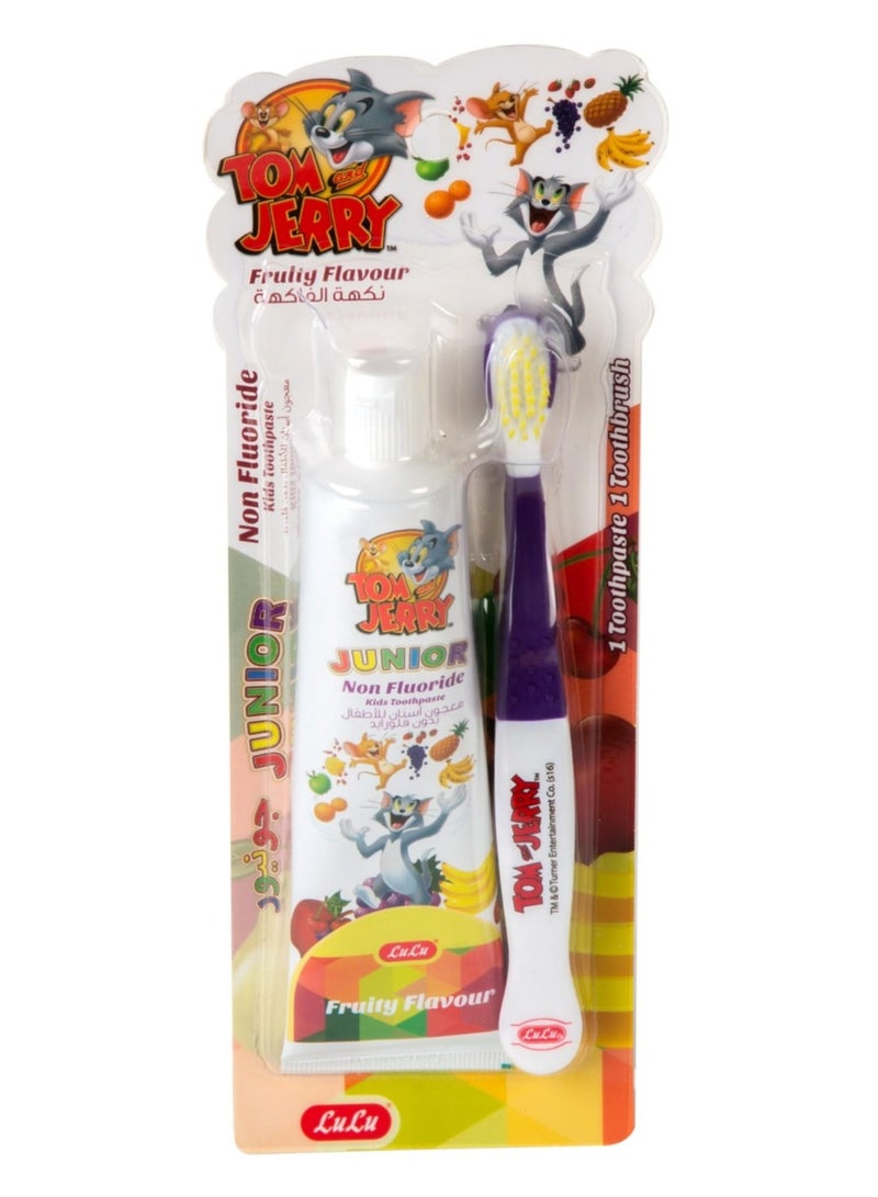 جونيور معجون أسنان للأطفال بنكهة الفواكه 75 جم مع فرشاة