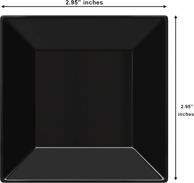 Exquisite Mini Disposable Appetizer Plates  500 Pack 295 In x 295 in Black Plastic Dessert Plates  Elegant Design for Weddings Birthdays and Formal Parties  Stackable and Convenient  BPA Free - Image 2