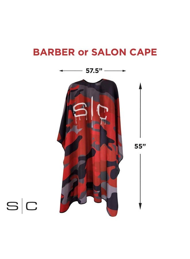 Stylecraft Professional Barber Water Resistant Hair Cutting Cape One Size (Red Camo)… - Image 4