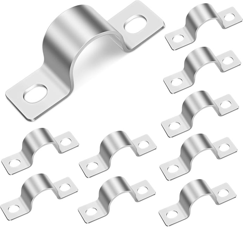 Heavy Duty U Bracket Pipe Clamps 10Pcs Set For Secure Pipe Cable Hose Mounting - Image 2