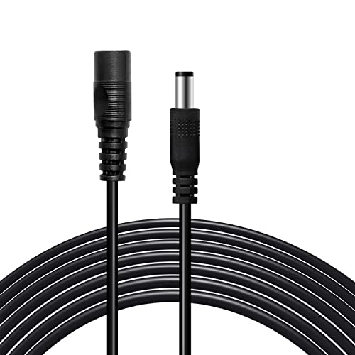 Tnuocke 2PCS 33FT(10m) 12V DC Extension Cable,5.5mm x 2.1mm DC Power Adapter Extension Cord Black for Printers/CCTV Security Camera/Routers - Image 2
