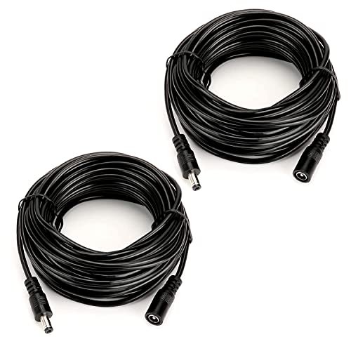 Tnuocke 2PCS 33FT(10m) 12V DC Extension Cable,5.5mm x 2.1mm DC Power Adapter Extension Cord Black for Printers/CCTV Security Camera/Routers - Image 1