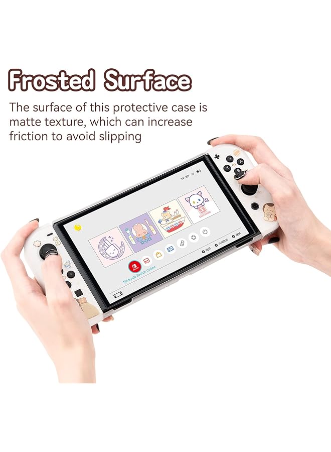 GEEKSHARE Protective Case Slim Cover Case Compatible With Switch Oled And Joystick Shock Absorption And Anti Scratch Space Cat - Image 3