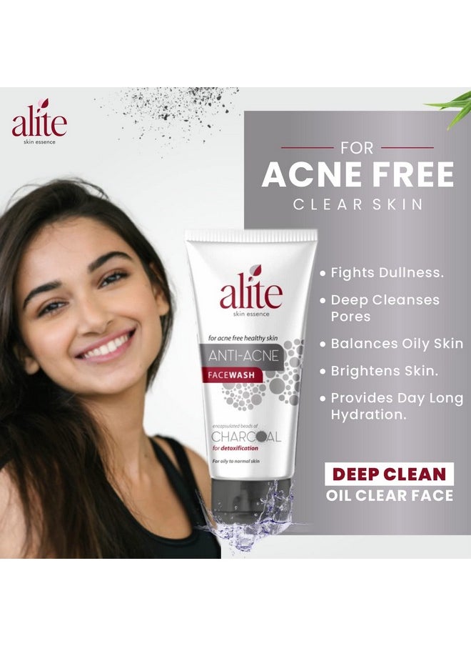 alite - Anti-Acne Charcoal Face Wash Combo Pack Of 2 With Encapsulated Charcoal To Detoxifying Skin |Oily To Normal Skin|Daily Use|Helps To Make Acne Free Skin - Unisex Facewash (70G Each) - Image 1