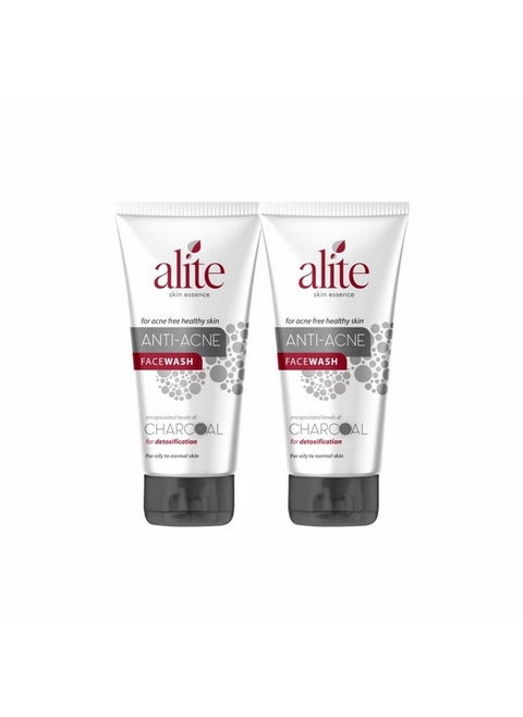 Anti-Acne Charcoal Face Wash Combo Pack Of 2 With Encapsulated Charcoal To Detoxifying Skin |Oily To Normal Skin|Daily Use|Helps To Make Acne Free Skin - Unisex Facewash (70G Each)