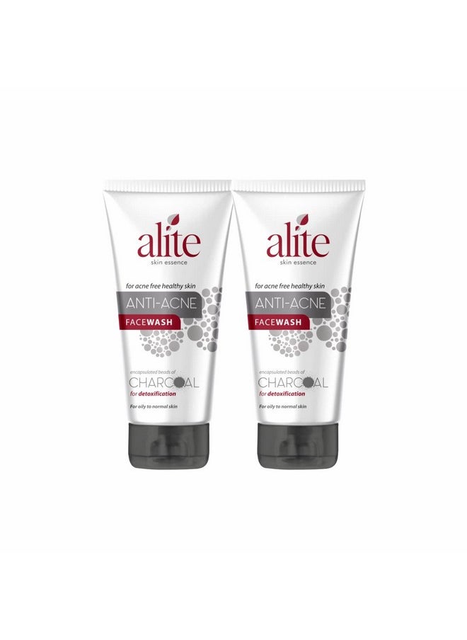 alite - Anti-Acne Charcoal Face Wash Combo Pack Of 2 With Encapsulated Charcoal To Detoxifying Skin |Oily To Normal Skin|Daily Use|Helps To Make Acne Free Skin - Unisex Facewash (70G Each) - Image 1