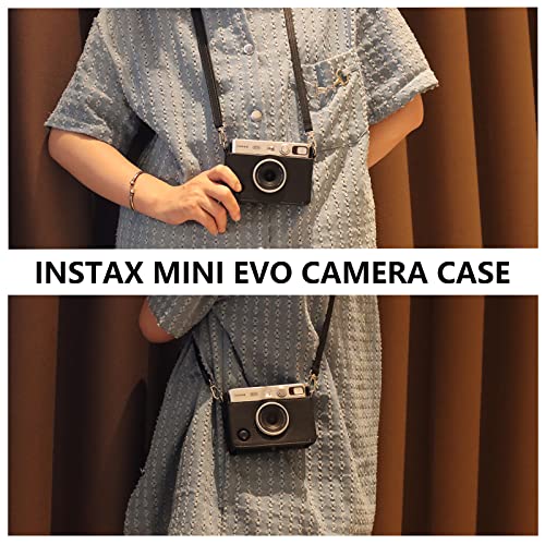 CAIYOULE Mini EVO Case, Protective Case for Fujifilm Instax Mini EVO Instant Digital Hybrid Camera, Mini EVO Accessories with PU Leather Bag and Screen Protector (Vintage Black) - Image 5