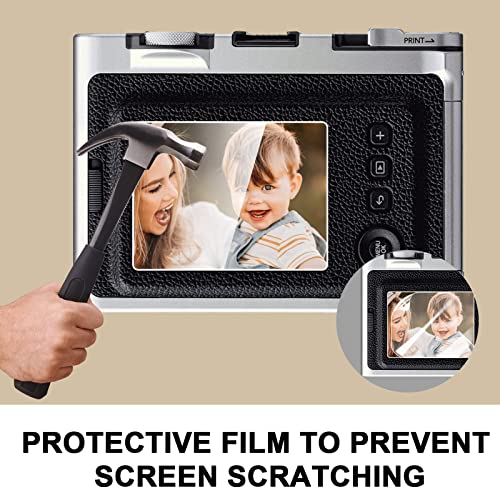 CAIYOULE Mini EVO Case, Protective Case for Fujifilm Instax Mini EVO Instant Digital Hybrid Camera, Mini EVO Accessories with PU Leather Bag and Screen Protector (Vintage Black) - Image 4
